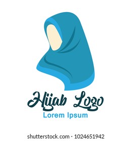 hijab logo with text space for your slogan / tag line, vector illustration