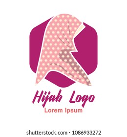 hijab logo with text space for your slogan / tag line, vector illustration