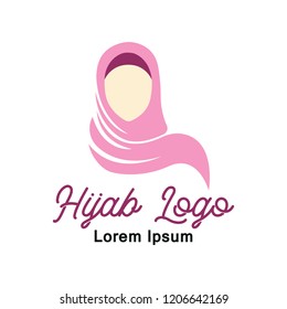 hijab logo with text space for your slogan / tag line, vector illustration