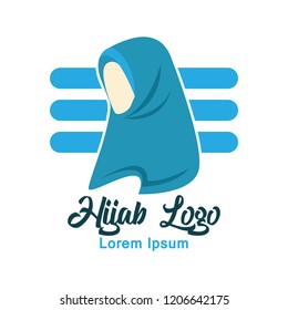 hijab logo with text space for your slogan / tag line, vector illustration