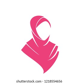 hijab logo with text space for your slogan / tag line, vector illustration