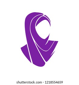 hijab logo with text space for your slogan / tag line, vector illustration