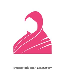 hijab logo with text space for your slogan / tag line, vector illustration