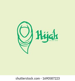 hijab logo with text space for your slogan / tag line, logo Ideas. Inspiration logo design. Template Vector Illustration. Isolated On White Background