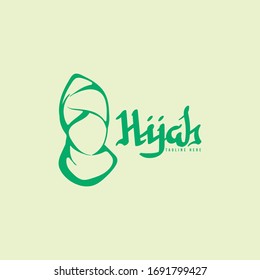 hijab Logo mit Textfläche für Ihre Slogan / Tag Linie, Logo Ideen. Inspiration Logo-Design. Illustration zur Vektorillustration von Vorlagen. einzeln auf weißem Hintergrund