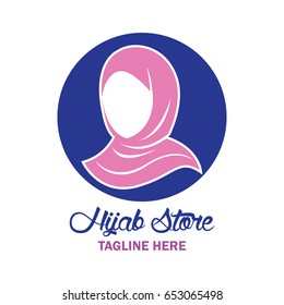 hijab logo with text space for your slogan / tag line, vector illustration