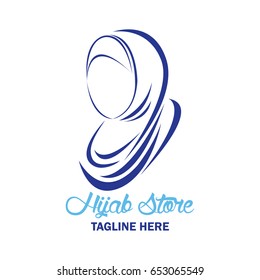 hijab logo with text space for your slogan / tag line, vector illustration