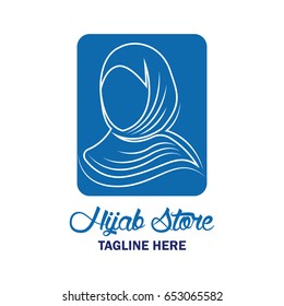 hijab logo with text space for your slogan / tag line, vector illustration