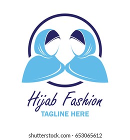 hijab logo with text space for your slogan / tag line, vector illustration