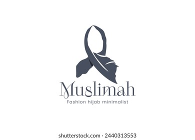 Ilustración del icono del vector del logotipo del hijab