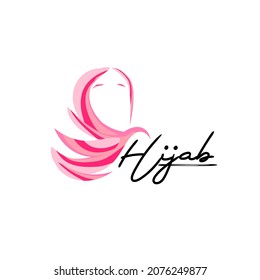 Hijab is mean scarf logo icon, vector with scarf for beauty illustration