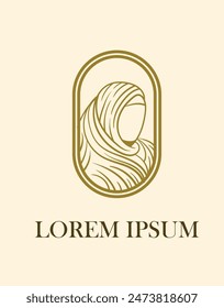 hijab is mean women scarf fashion logo icon, vector
