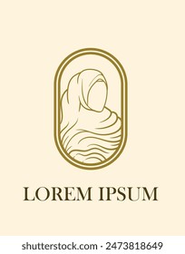 hijab is mean women scarf fashion logo icon, vector