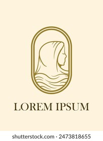 hijab is mean women scarf fashion logo icon, vector