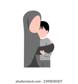 Hijab Mother Consoling Her Son