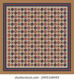 Hijab motif with ornament pattern on brown color background