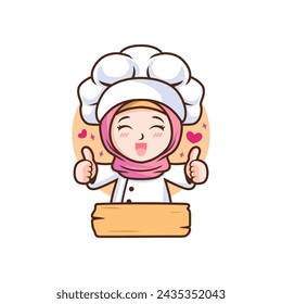 Hijab Muslim Chef Vector New Logo Premium Art, Icons, and Graphics