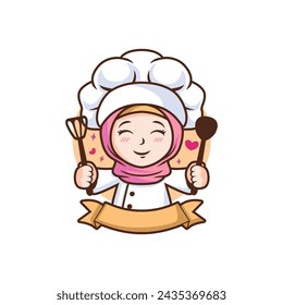 Hijab Muslim Chef Vector New Logo Premium Art, Icons, and Graphics 2