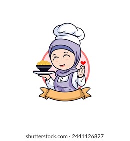 Hijab Muslim Chef Vector New Logo Premium Art, Icons, and Graphics 5