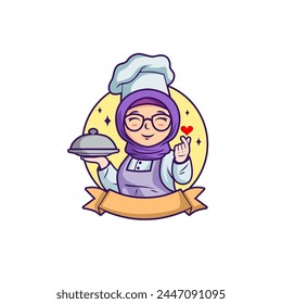 Hijab Muslim Chef Vector New Logo Premium Art, Icons, and Graphics 8