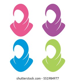 HIJAB MUSLIM VEIL HEADSCARF ARABIC LOGO ICON SYMBOL EMBLEM TEMPLATE