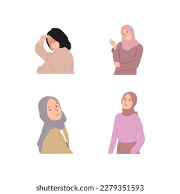 hijab muslim woman character collection