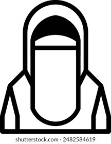 hijab niqab blank profile avatar, woman with hijab niqab sign, muslimah icon sign