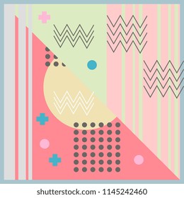 Hijab pattern abstract memphis geometric style