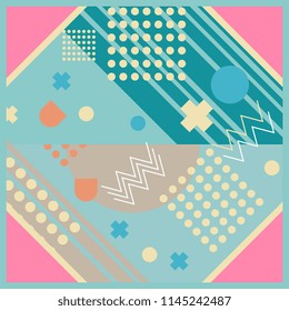 Hijab pattern abstract memphis geometric style