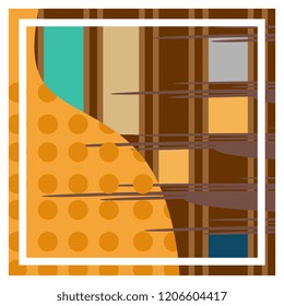 Hijab pattern with abstract trendy modern art design. Vector decorative elegant square background good for fashion textile print and pillow or blanket wrapping.