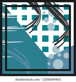 Hijab pattern with abstract trendy modern art design. Vector decorative elegant square background good for fashion textile print and pillow or blanket wrapping.