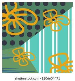 Hijab pattern with abstract trendy modern art design. Vector decorative elegant square background good for fashion textile print and pillow or blanket wrapping.