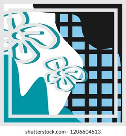 Hijab pattern with abstract trendy modern art design. Vector decorative elegant square background good for fashion textile print and pillow or blanket wrapping.