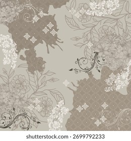 Diseño de patrón de hijab crema abstracta desnuda