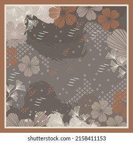 hijab pattern with flower design