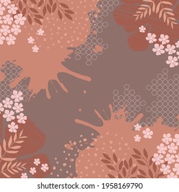 hijab pattern with flower design on brown color background