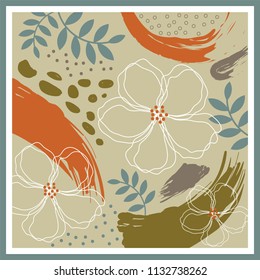 hijab pattern with flower ornament design