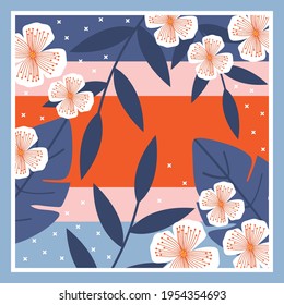 hijab pattern with leaf and flower design
