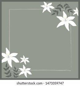 hijab pattern with lily flower design