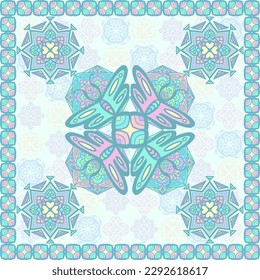 Hijab Pattern,Scarf.Vector Illustration Design.For Print Fabric,Textile ,Wallpaper,Background,Mosaic,Ceramic.