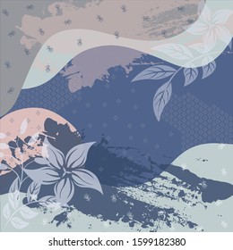 hijab printing with abstrack floral pattern - sublimation printing hijab