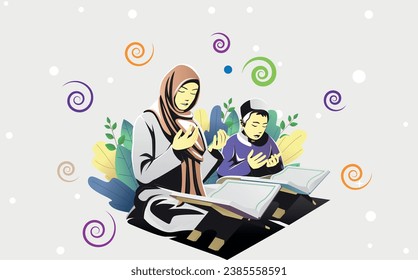 Hiyab, Corán, recitando Corán, Ramadán, aprendiendo, leyendo, aprendiendo, rezando, rezando musulmanes, rezando árabes, mezquitas, rezando musulmanes,