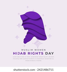 Hijab Rights Day Estilo de corte de papel Vector Diseño Ilustración para fondo, afiche, cartel, publicidad, tarjeta de saludo