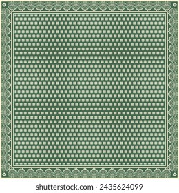 Hijab scarf flower abstract pattern.Ethnic geometric ornament with frame motif border hijab pattern.Design for fabric,print,scarves,shawl,kerchief,bandana,clothing,pareo,pillows,tablecloth,decoration.