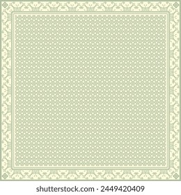 Hijab scarf flower abstract pattern.Ethnic geometric ornament with frame motif border hijab pattern.Design for fabric,print,scarves,shawl,kerchief,bandana,clothing,pareo,pillows,tablecloth,decoration.