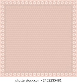 Hijab scarf flower abstract pattern.Ethnic geometric ornament with frame motif border hijab pattern.Design for fabric,print,scarves,shawl,kerchief,bandana,clothing,pareo,pillows,tablecloth,decoration.
