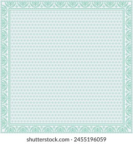 Hijab scarf flower abstract pattern.Ethnic geometric ornament with frame motif border hijab pattern.Design for fabric,print,scarves,shawl,kerchief,bandana,clothing,pareo,pillows,tablecloth,decoration.