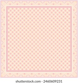 Hijab scarf flower abstract pattern.Ethnic geometric ornament with frame motif border hijab pattern.Design for fabric,print,scarves,shawl,kerchief,bandana,clothing,pareo,pillows,tablecloth,decoration.
