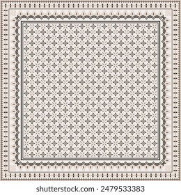 Hijab Schal Blume abstrakte Muster.Ethnische geometrische Ornament mit Rahmen Motiv Rand Hijab Muster.Design für Stoff, Druck, Schals, Schal, Kopftuch, Bandana, Kleidung, Pareo, Kissen, Tischdecke, Dekoration.