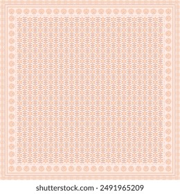 Patrón abstracto de la flor de la bufanda del hiyab.Ornamento geométrico étnico con el borde del motivo del marco hiyab pattern.Design para la tela, impresión, bufandas, mantón, pañuelo, ropa, pareo, almohadas, mantel, decoración.